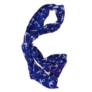 Blue/White Coastal Anchor Scarf